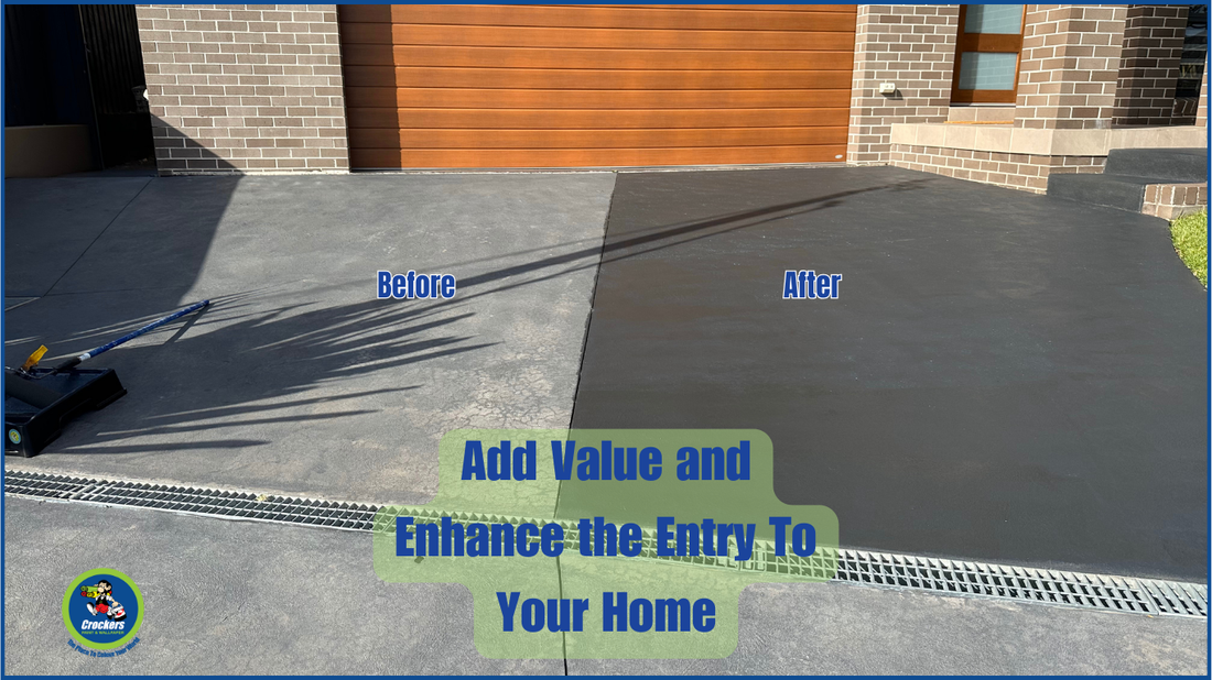 Before and After of a Driveway with a coloured sealer