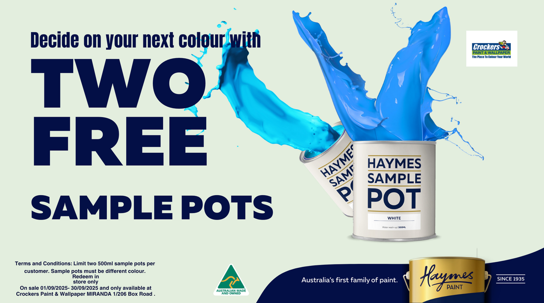 September Special: Two FREE Haymes Sample Pots - Perfect Your Colour Choice