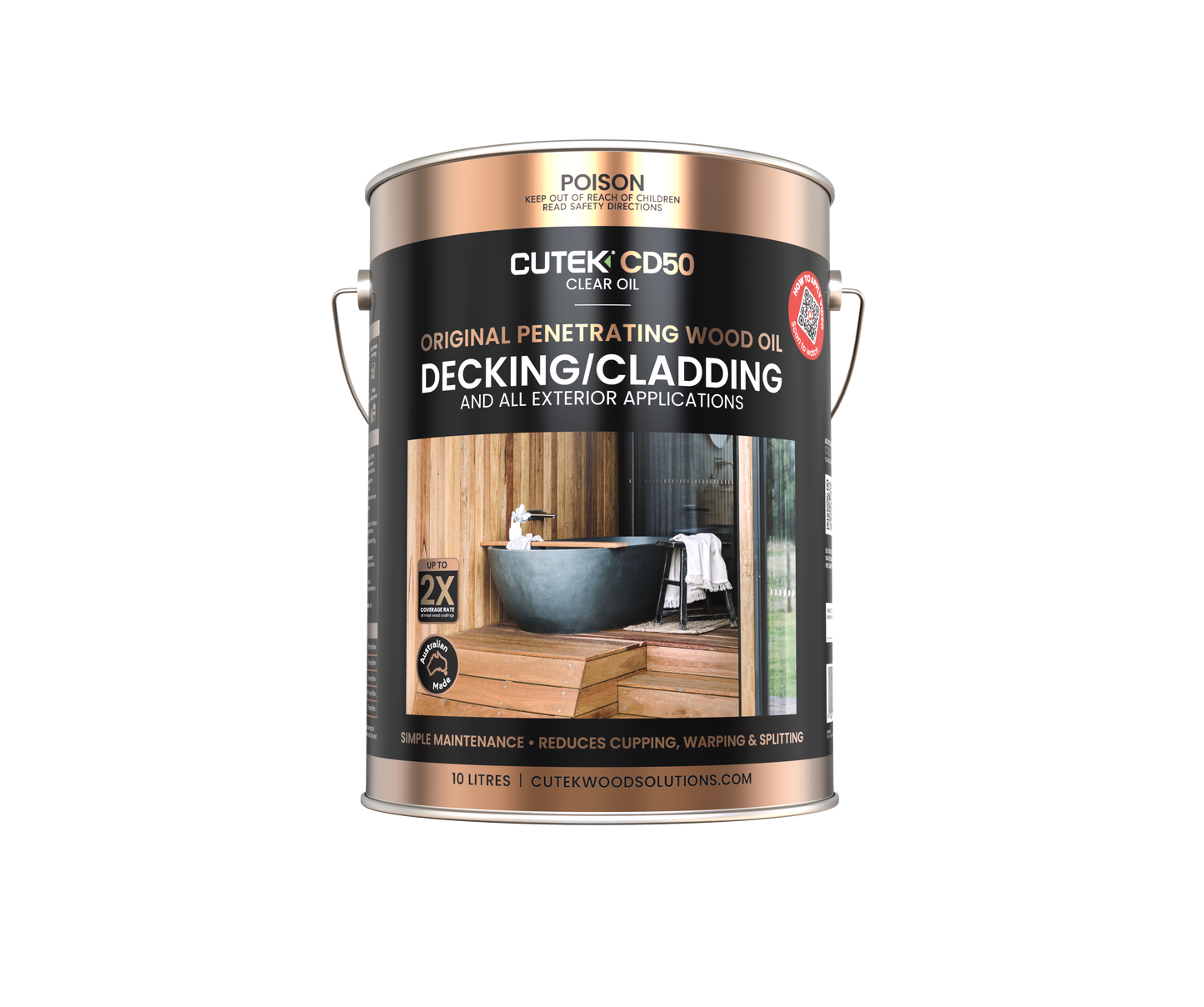 Cutek Cladding Cutek Extreme CD50 Decking Exterior Penetrating Timber Wood Oil CLEAR ...