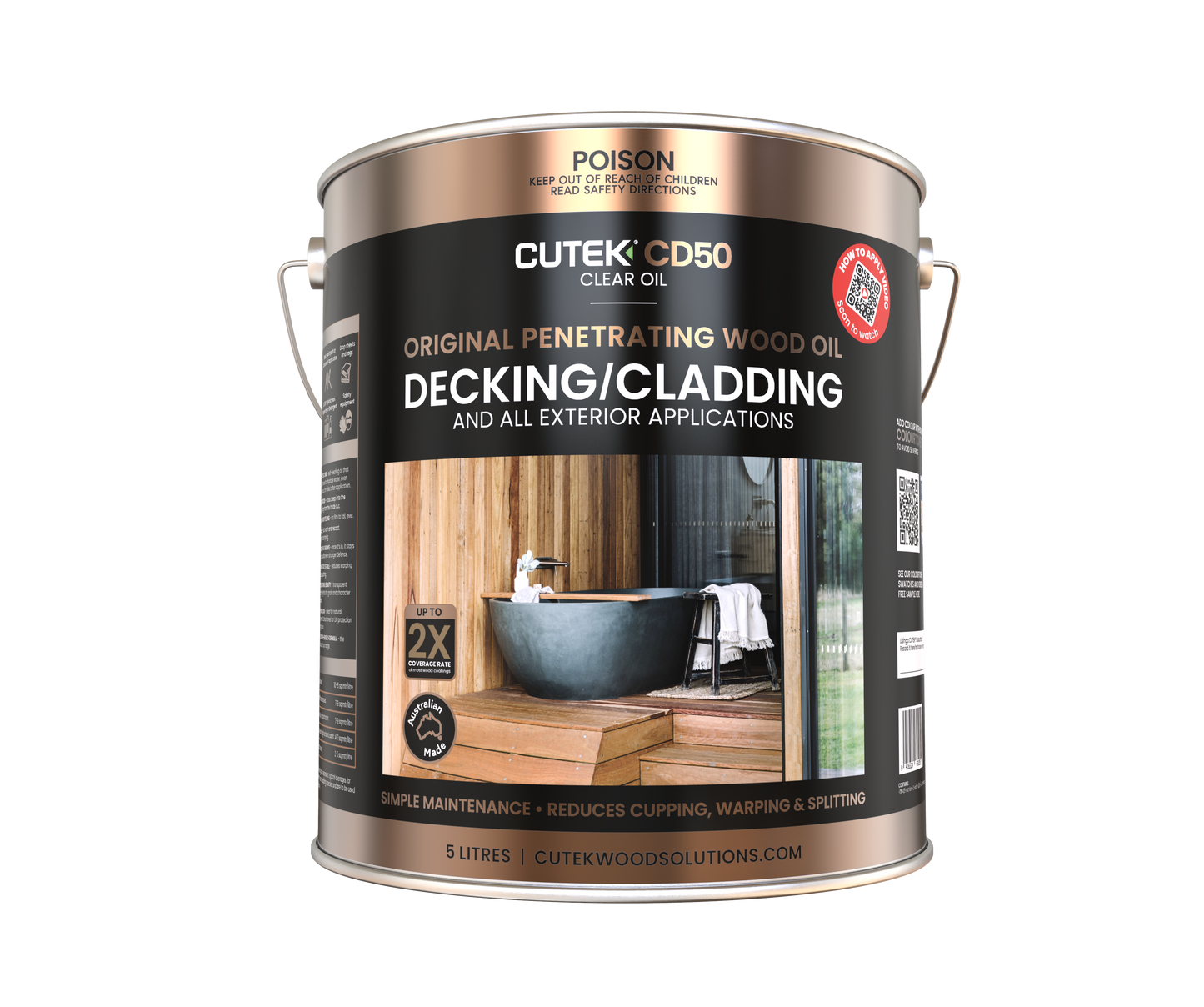 Cutek Cladding Cutek Extreme CD50 Decking Exterior Penetrating Timber Wood Oil CLEAR ...