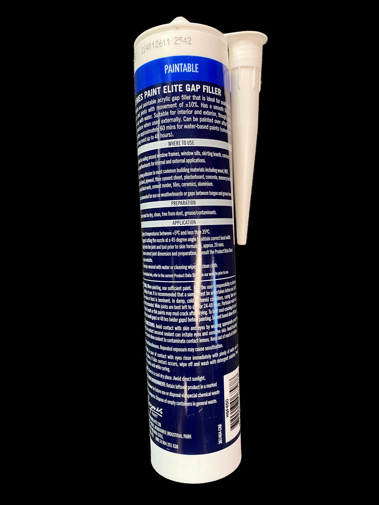 Haymes Gap Filler White Interior Exterior Label