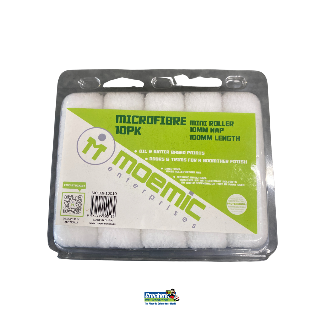 Moemic 10mm Microfibre 100mm 10 pack rollers