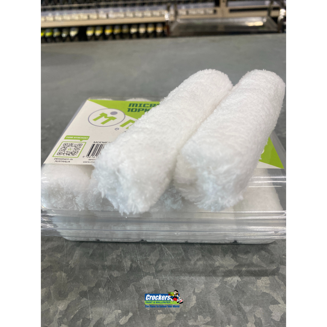 Moemic 10mm Microfibre 100mm 10 pack rollers close up