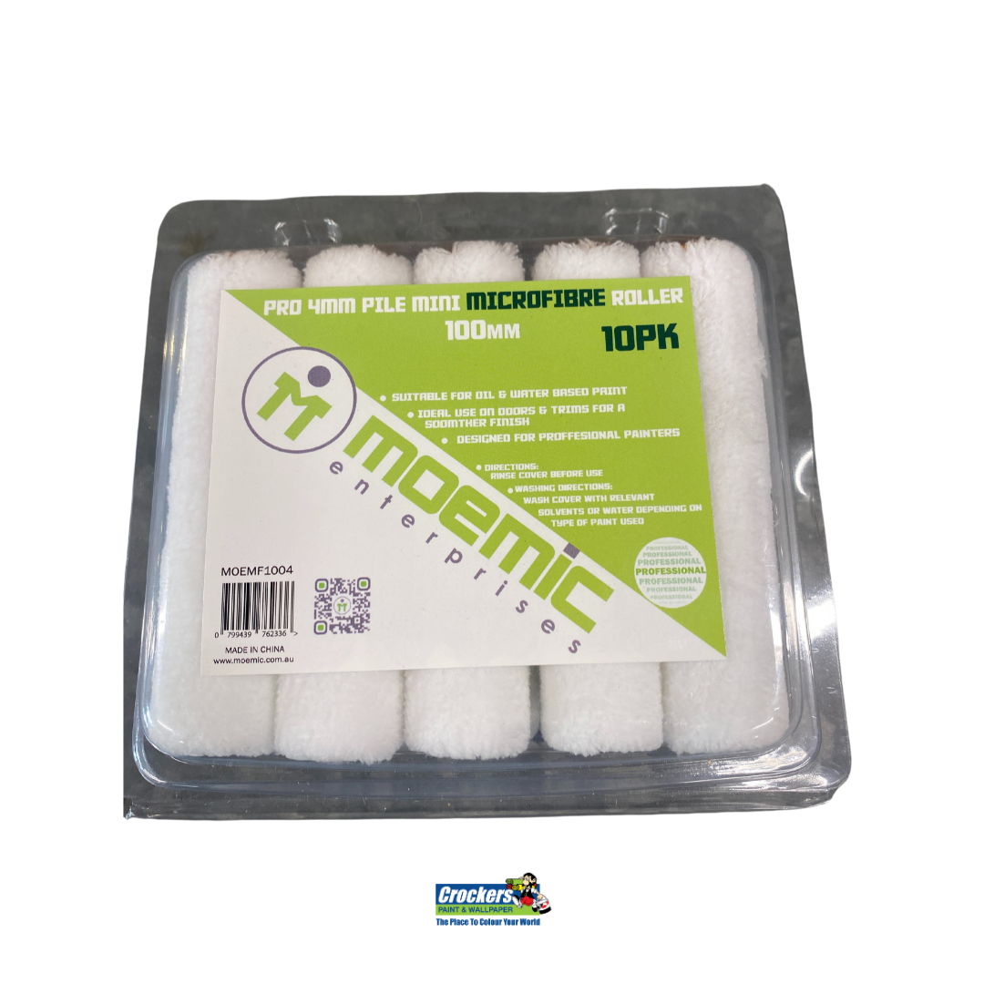 Moemic 4mm Microfibre 100mm 10 pack rollers