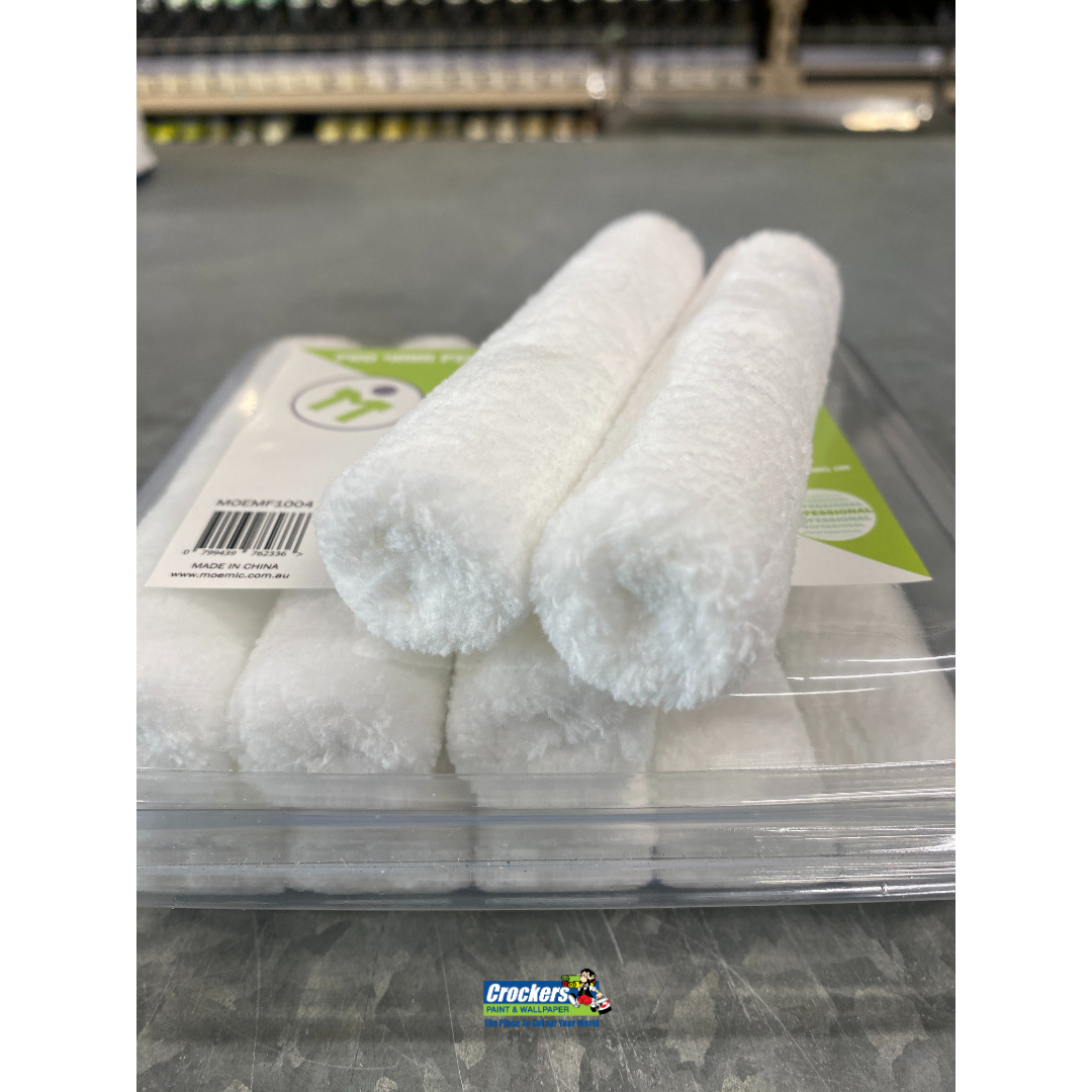 Moemic 4mm Microfibre 100mm 10 pack rollers close up