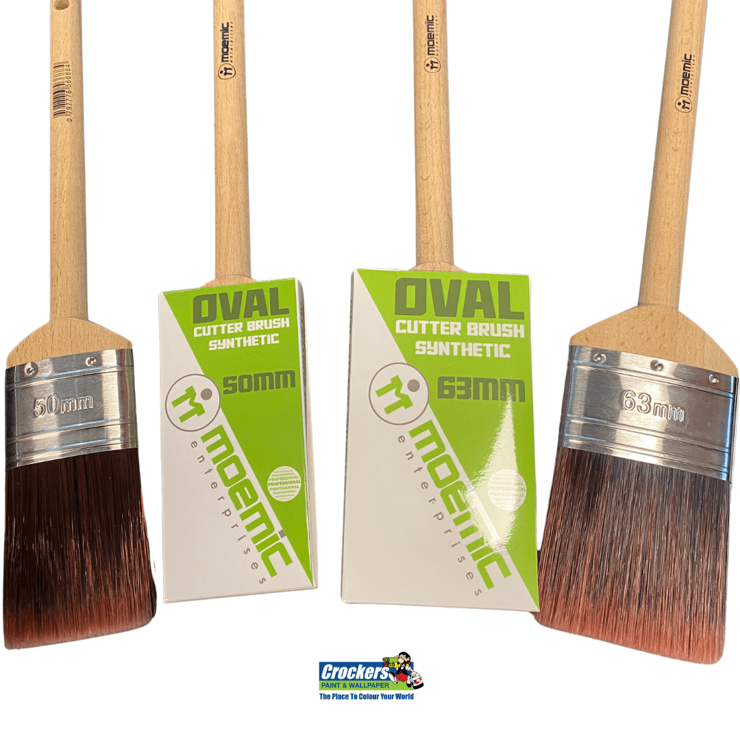 Moemic Oval Cutter Paint Brush With Advanced Synthetic Filament - Crockers Paint & Wallpaper