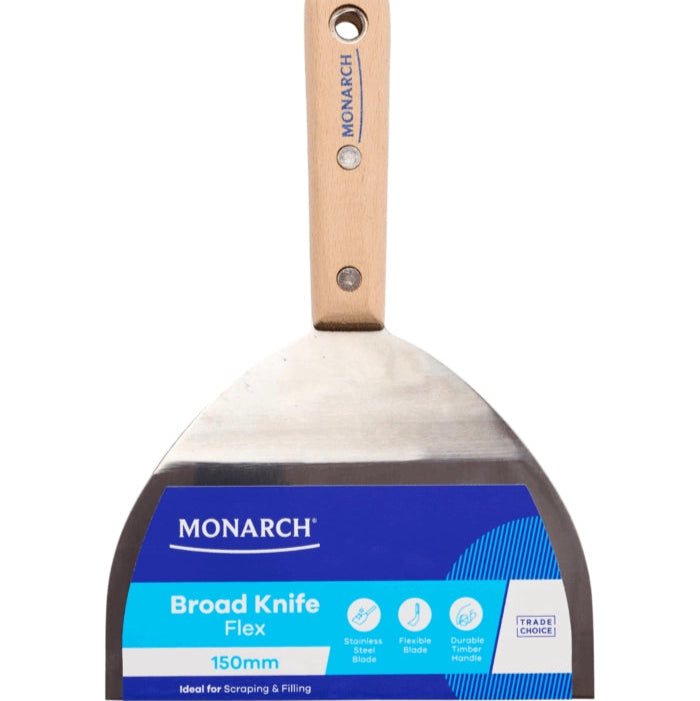 Monarch broad knife with wooden handle 150mm | Crockers Paint & Wallpaper