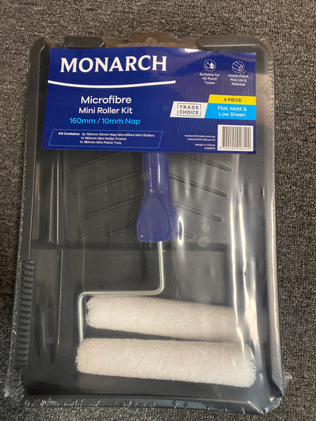 Monarch Microfibre 4 Piece Roller Kit 160mm | Crockers Paint & Wallpaper