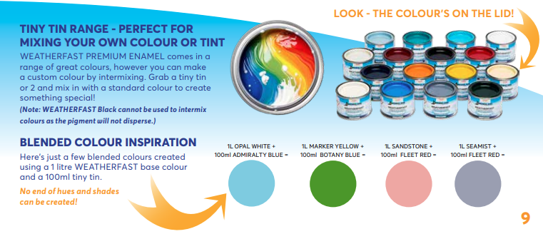 Norglass Acrylic Colour Ideas