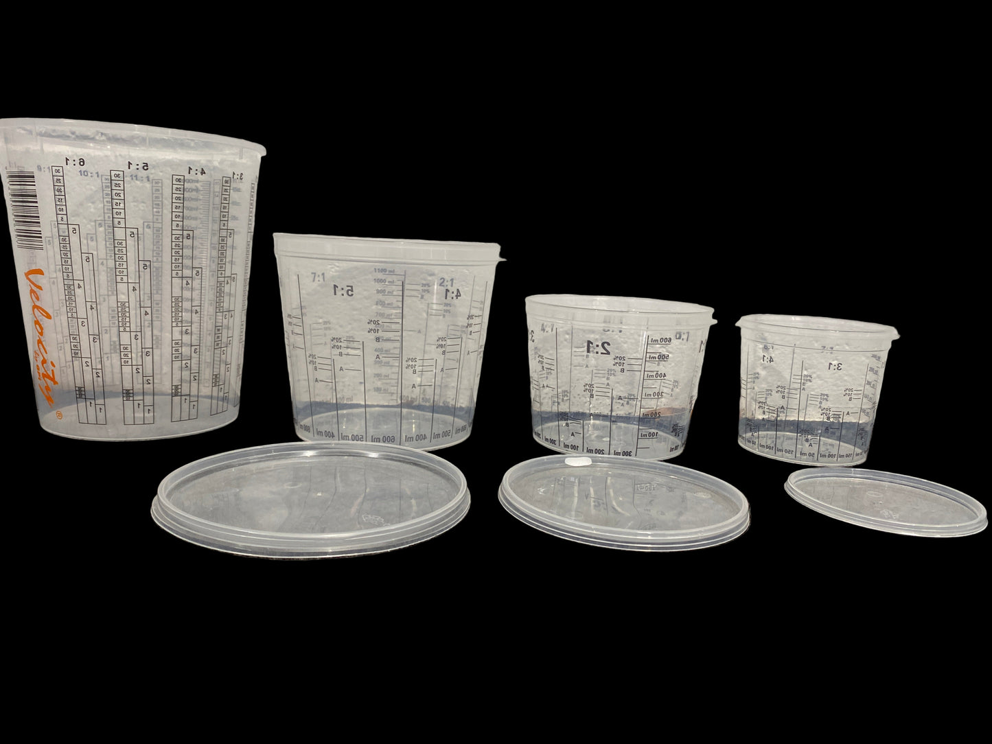 Plastic Mixing Cup Group With Lids x 3 | Crockers Paint & Wallpaper