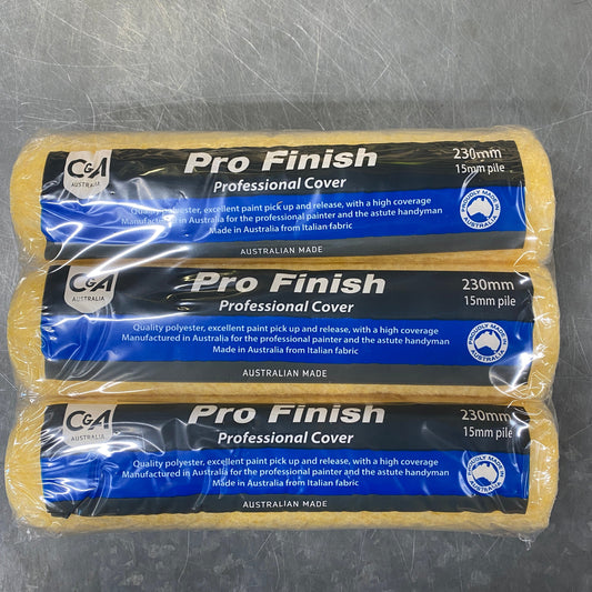 Pro Finish 230mm 15mm nap fabric roller cover 3 pack | Crockers Paint