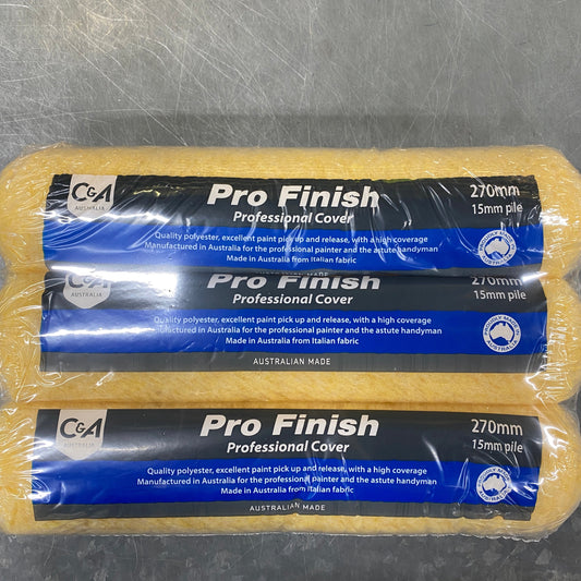 Pro Finish Fabric 3 pack 15mm nap 270mm Roller Covers | Crockers Paint