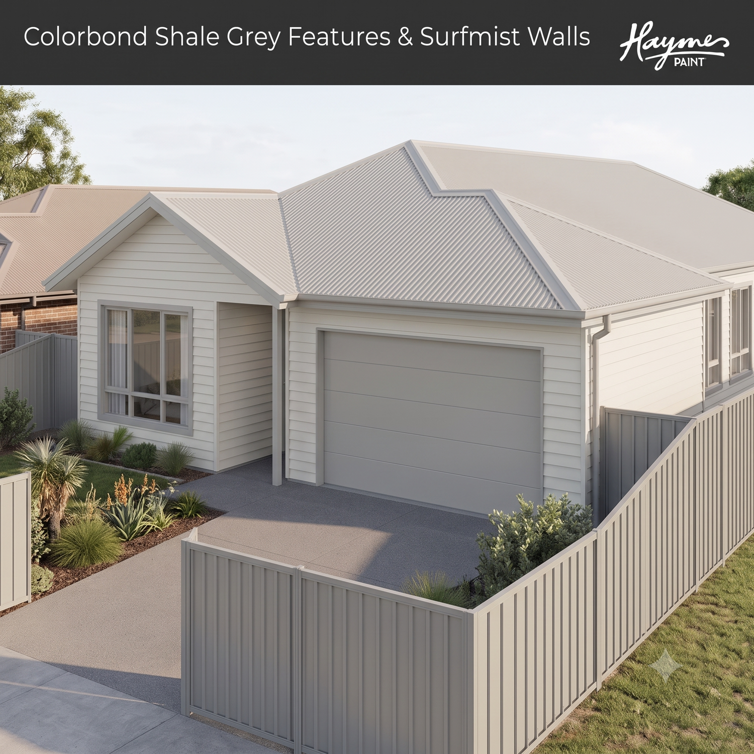 Shale Grey & Surfmist Walls Painted House | Crockers Paint & Wallpaper