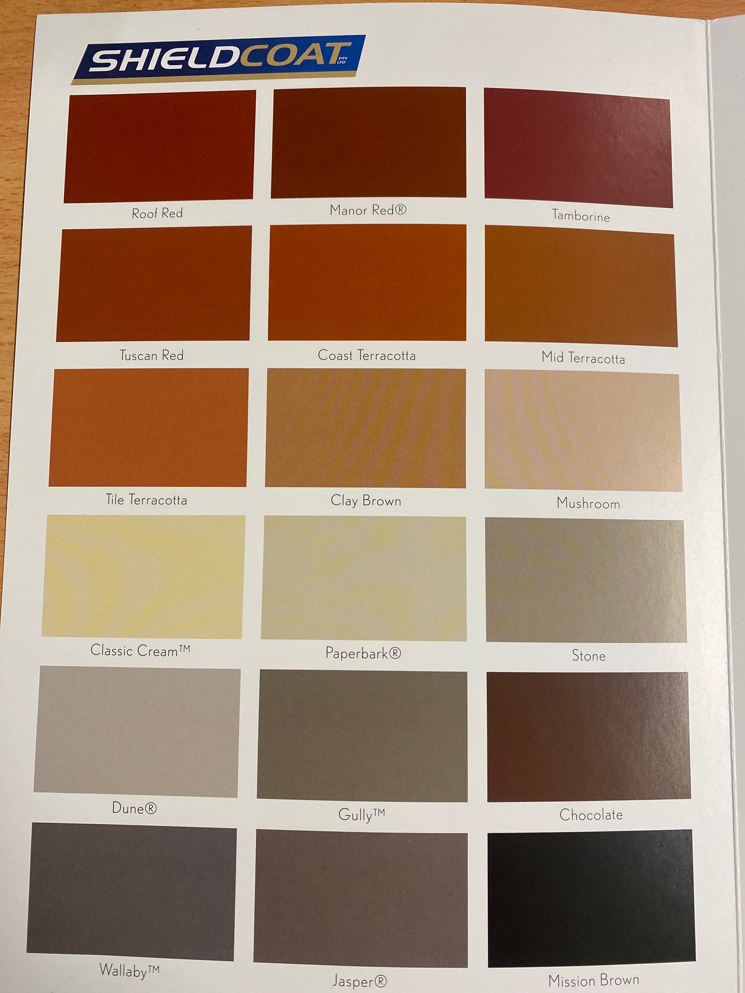 ShieldCoat Colour chart 1 Crockers Paint