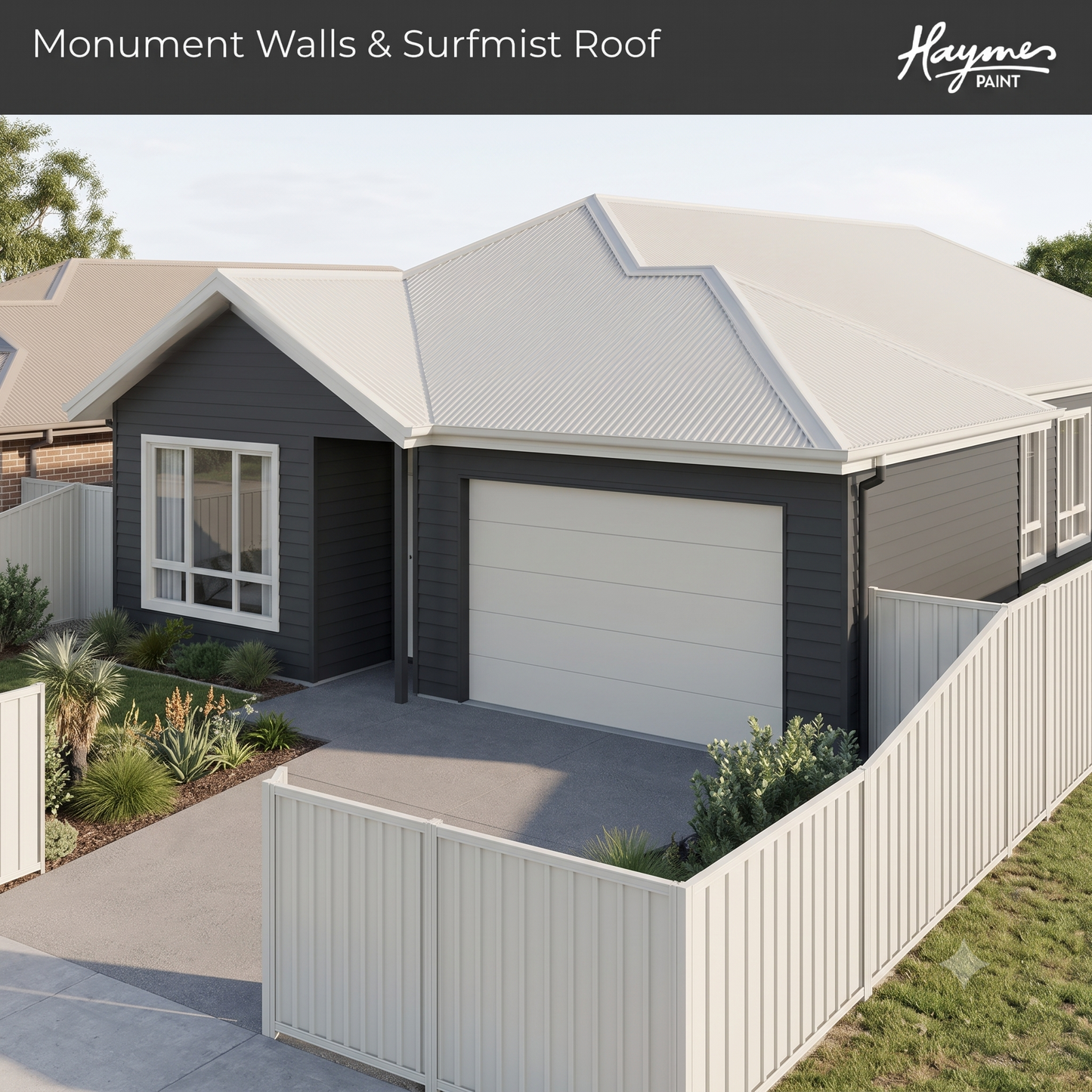 Surfmist & Monument Painted House  Crockers Paint & Wallpaper