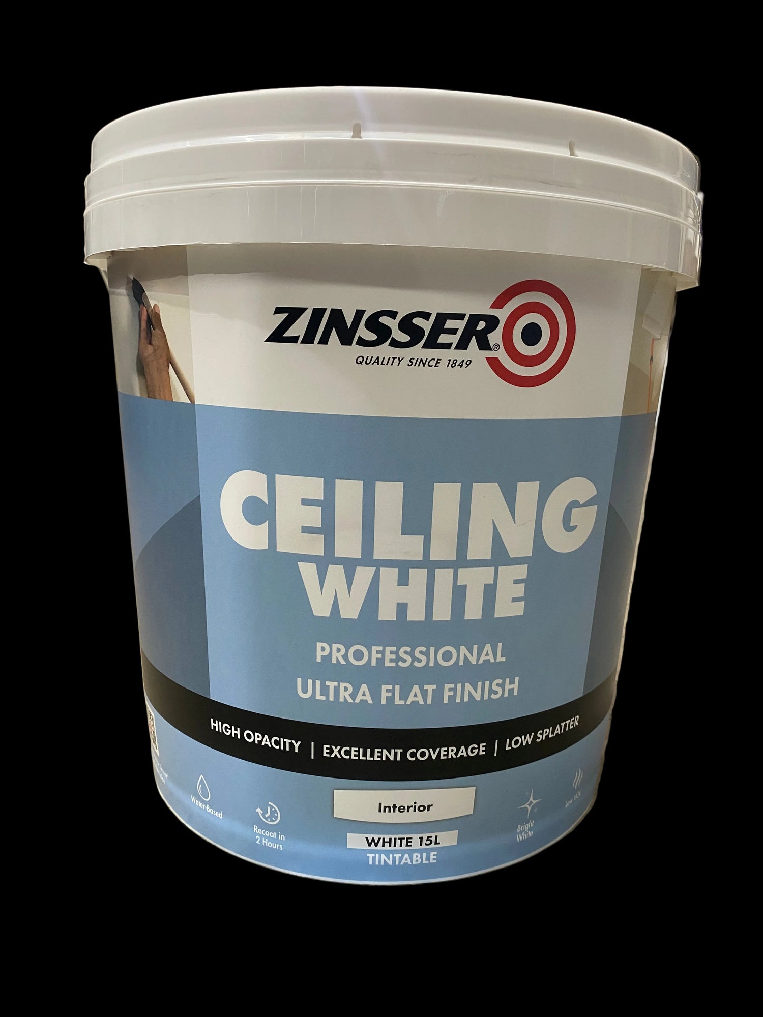 Zinsser Ceiling White Flat 15lt | Crockers Paint & Wallpaper