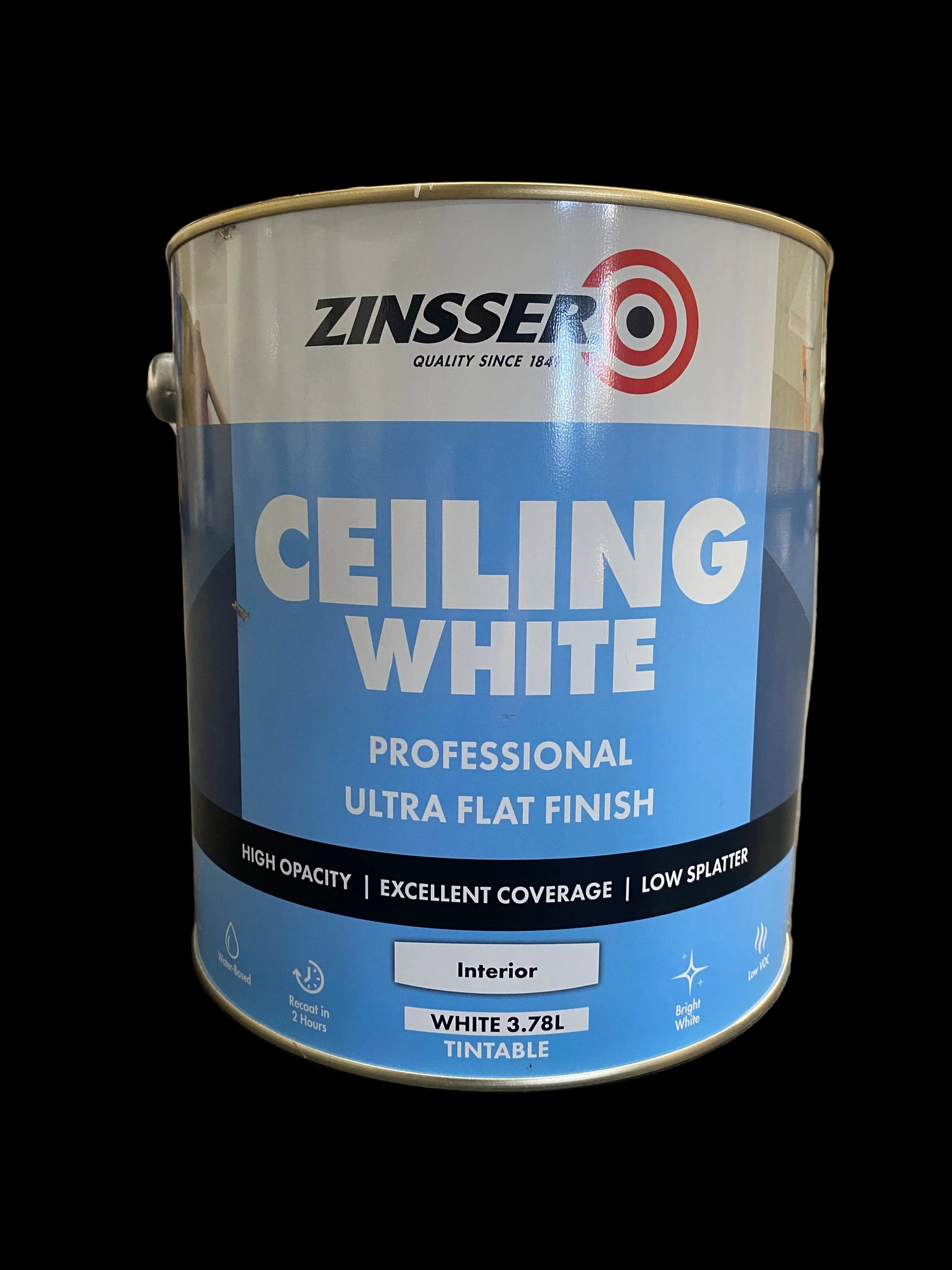 Zinsser Ceiling White Flat 3.78lt | Crockers Paint & Wallpaper
