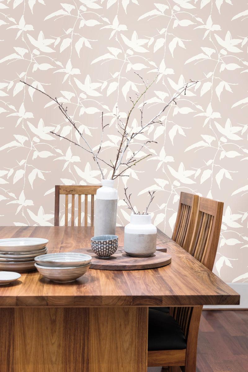 Ronald Redding Designs Tea Garden Persimmon Leaf Wallpaper - Crockers Paint & Wallpaper