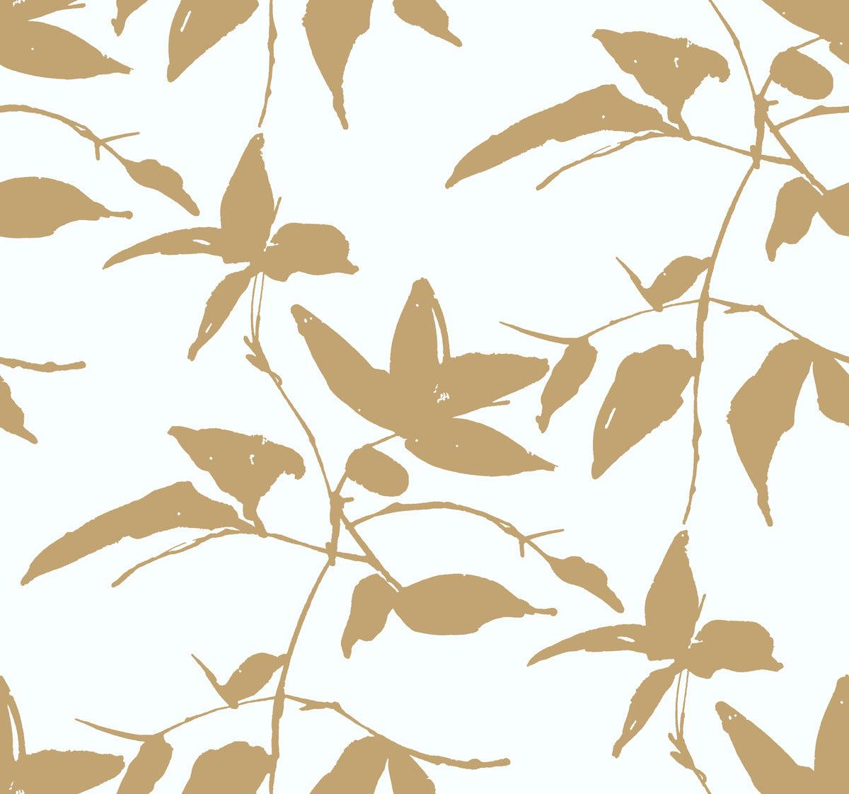 Ronald Redding Designs Tea Garden Persimmon Leaf Wallpaper - Crockers Paint & Wallpaper