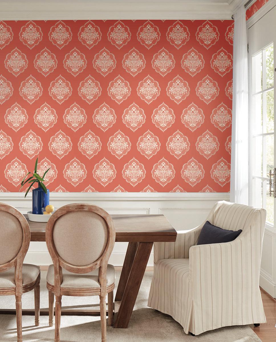 Damask Resource Library Signet Medallion Dam Wallpaper - Crockers Paint & Wallpaper