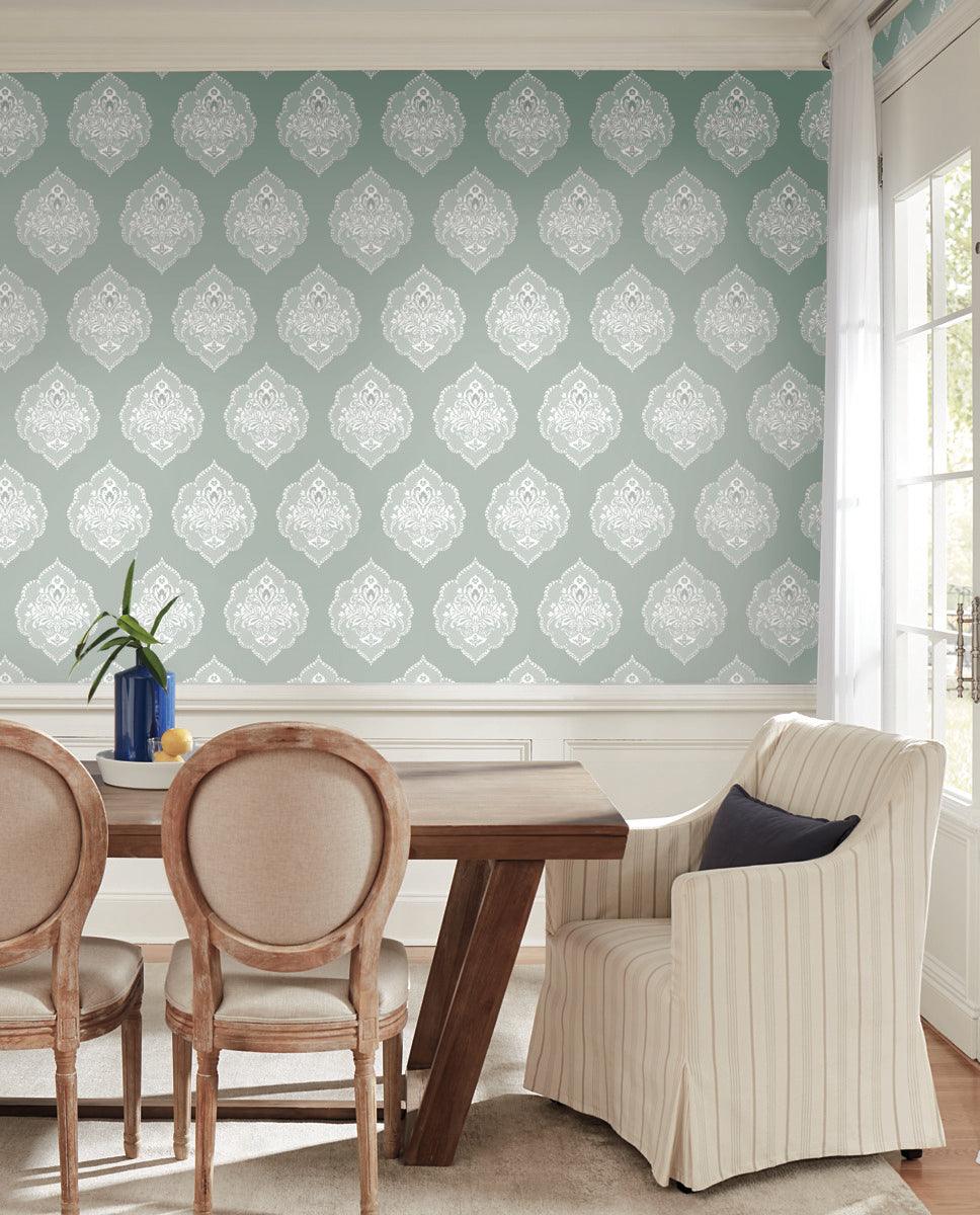 Damask Resource Library Signet Medallion Dam Wallpaper - Crockers Paint & Wallpaper