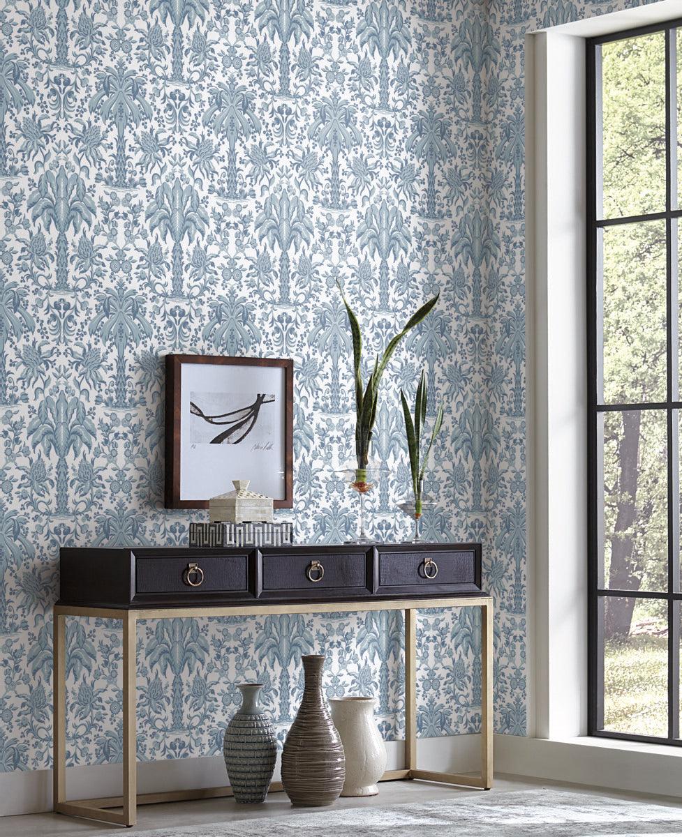 Damask Resource Library Palmetto Palm Damask Wallpaper - Crockers Paint & Wallpaper