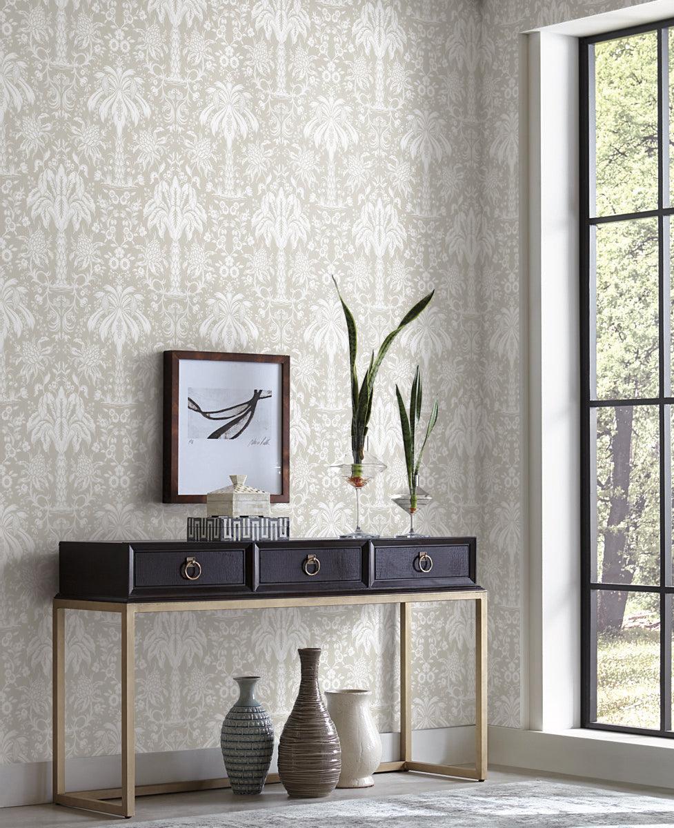 Damask Resource Library Palmetto Palm Damask Wallpaper - Crockers Paint & Wallpaper