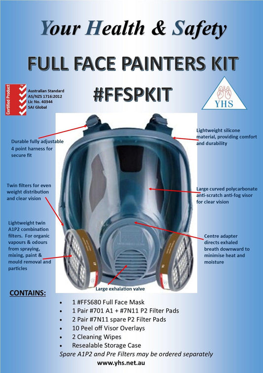 Yhs Respirator Face Full Painters Kit (ffspkit) New - Crockers Paint & Wallpaper