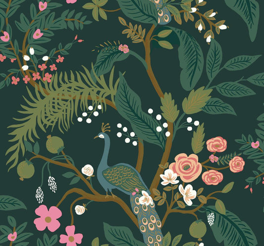 Rifle Paper Co. Peacock Wallpaper - Crockers Paint & Wallpaper